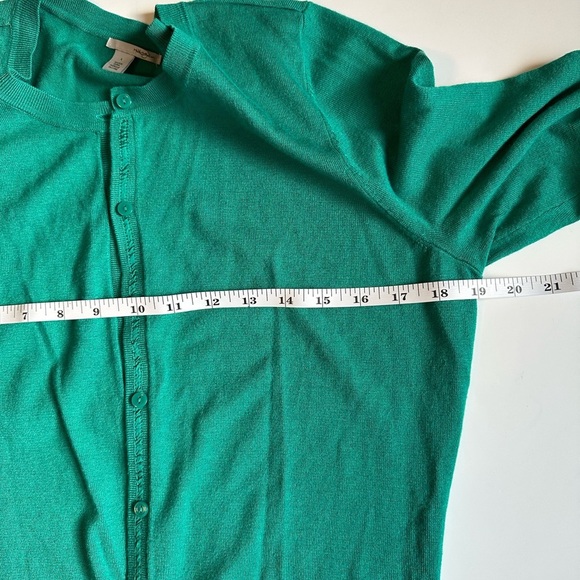 Halogen Women’s Cardigan Sweater Size Large Green Button Up Soft Viscose Blend - Picture 4 of 7